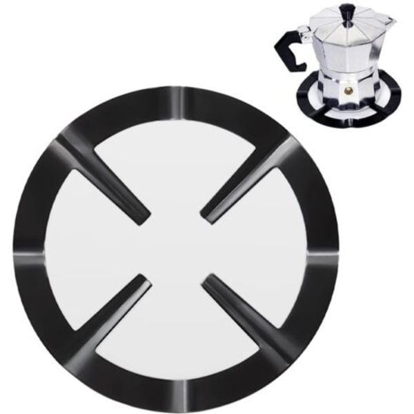Stål Moka grythållare för gasspis, metall gasring reducerare, kaffebryggare reducer hyllring för matlagning, 1st, svart, Fon