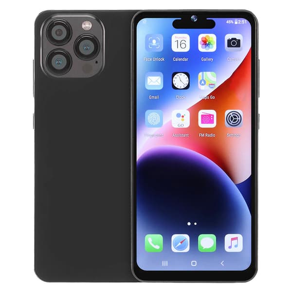 6.53\" Android 10 Smartphone, 3G Ulåst, 4GB RAM, 64GB ROM, Lang Batterilevetid, EU Stik, Sort