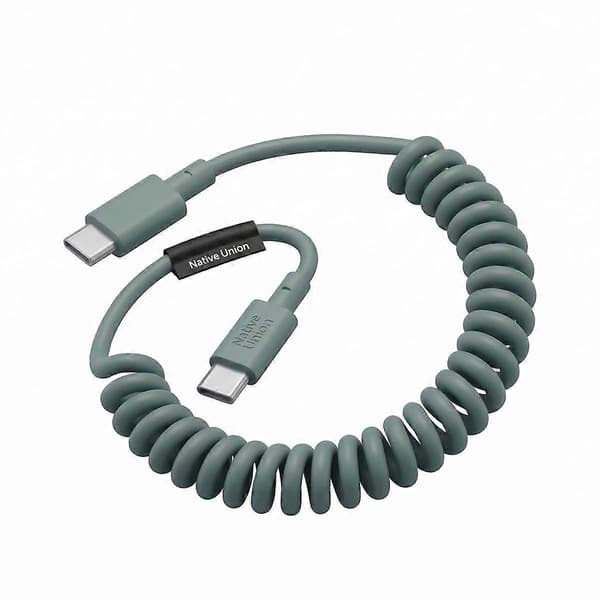 USB-C til USB-C-kabel 60W spiralformet 2,4m POP-serie hurtiglading[ht] Vert sauge