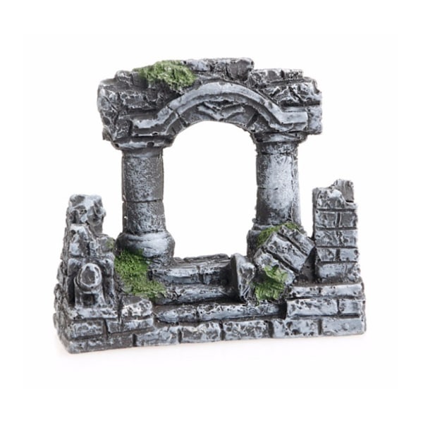 Resin Aquarium Artificial Ancient Ruins Series (dubbla romerska kolumner, 9*4*8cm),