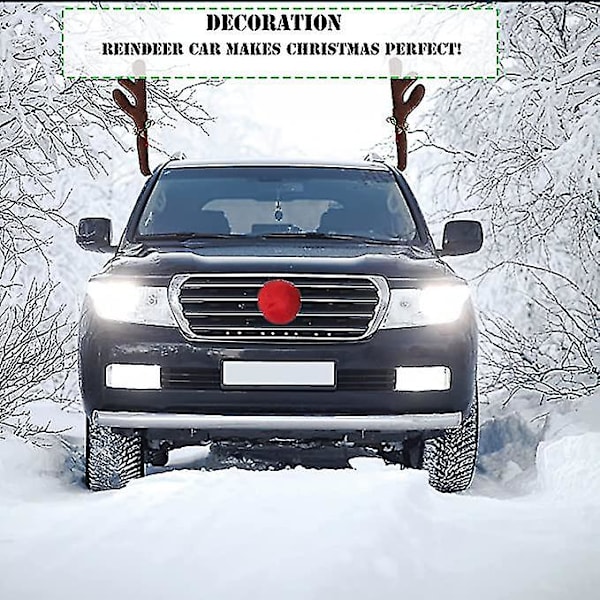 Julebil pyntet med gevir