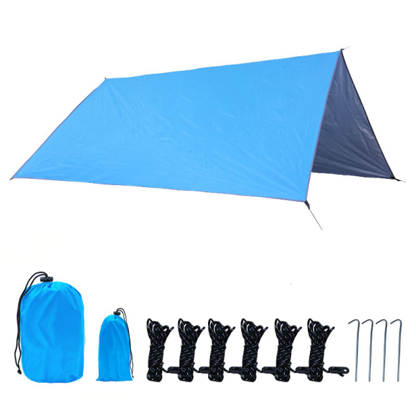 Tält Oxford tyg solskydd Regntätt multifunktionell fyrkantig kapell Utomhusstrand Campingbil takkapell (blå fyrkantig kapell)