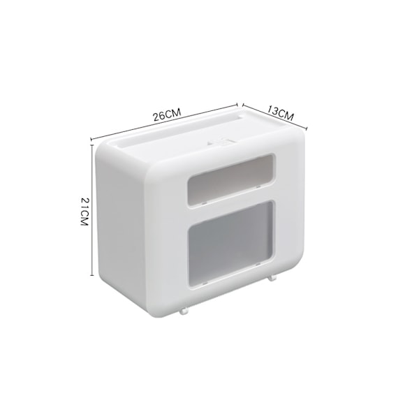 Vägghängd tissuebox, toalettpappersförvaring (White)GroupM