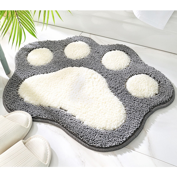 Anti-halk absorberande matta för hembadrum, golvmatta från dörr till dörr, golvmatta i sovrummet, grå, 45 * 60 cm,