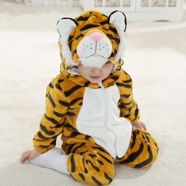 Baby Dinosaur Costume Barn Søt Hoodie Jumpsuit Halloween Tiger 0-3 Months