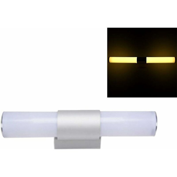 LED væglampe badeværelse spejl lys toilet moderne vandtæt makeup væglampe (sølv grå hvid lys)