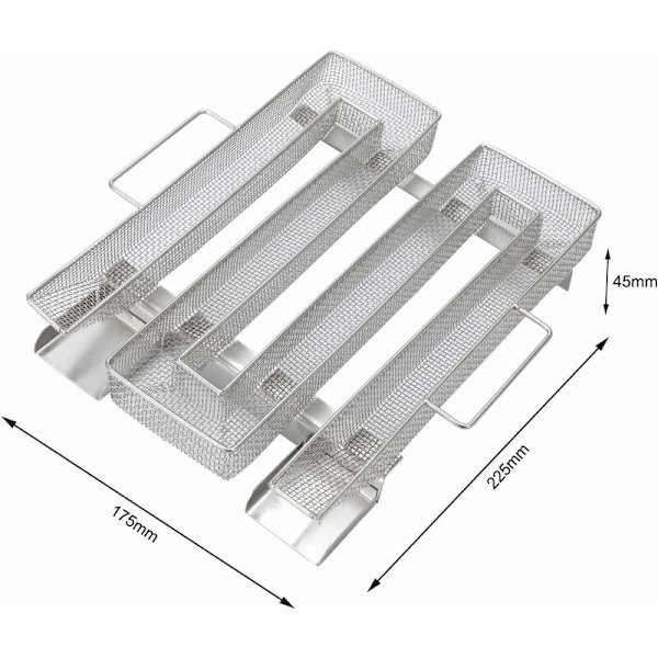 Med håndtak 22,5cm*21,5cm*5,0cm M-formet røkt tallerken i rustfritt stål grillplate