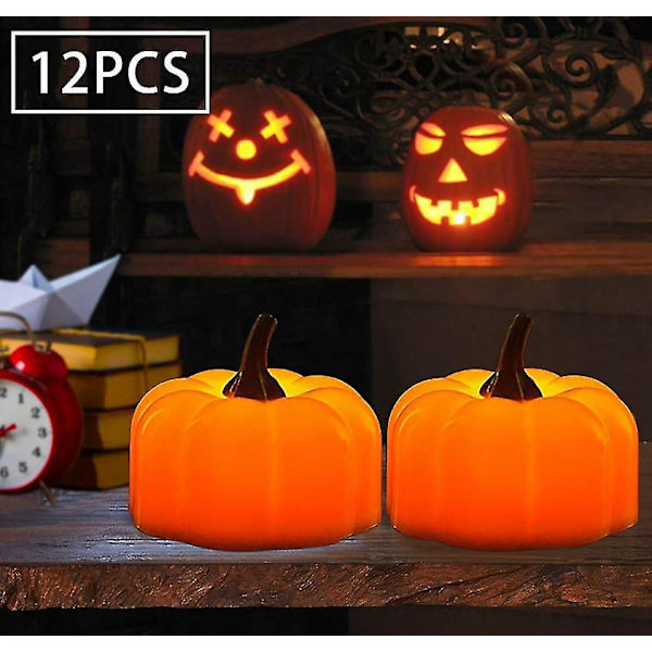 Halloween simulering LED gresskar elektronisk stearinlys A