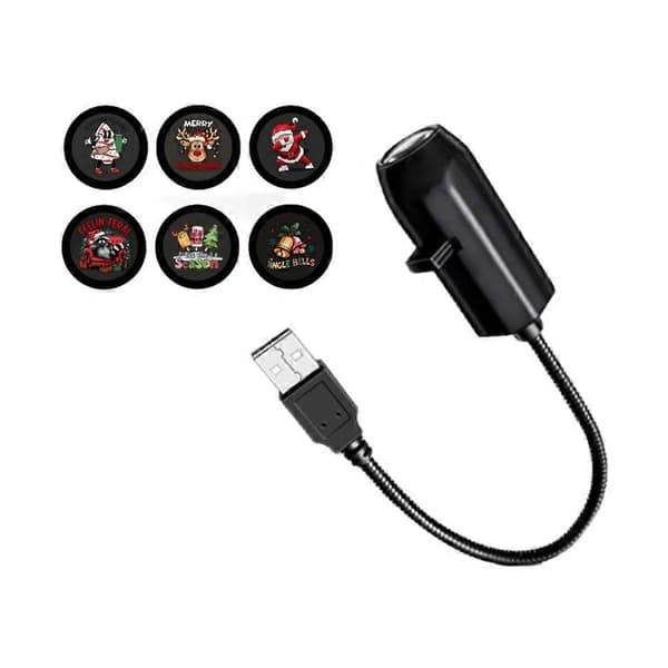 Juleprojektor LED-projektor Natlampe Plug and Play HD Stjerneprojektor til soveværelsesloft B Sort Black 6+1