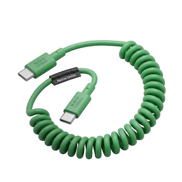 USB-C til USB-C-kabel 60W spiralformet 2,4m POP-serie hurtiglading[ht] Green