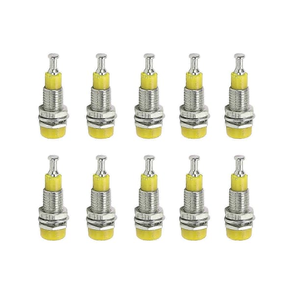J.40006 10st/set 2mm Nickelpläterad Bananhona Jack Uttag Panelmonterad Bindningsstolpe Gul