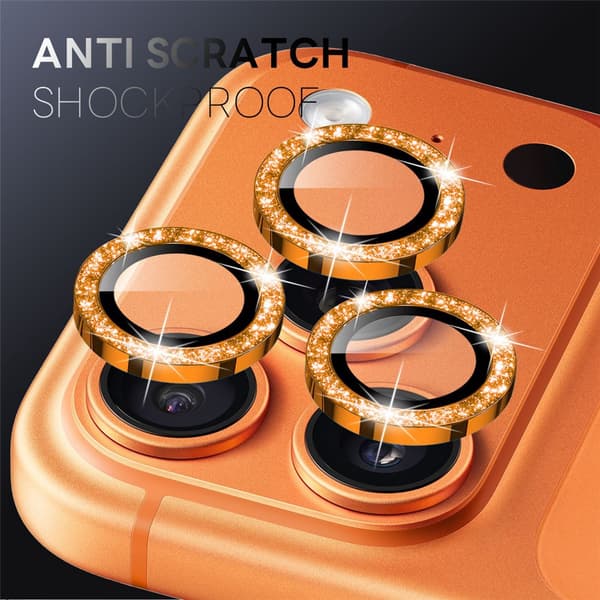 iPhone 17 Pro/17 Pro Max Linssuoja Glitter Oranssi 23