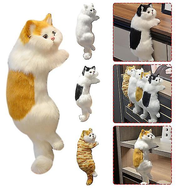 Söt plysch kattprydnader Statyett Hem Skrivbord Tv Hängande leksak Dekor Bildekoration Gosedjur Skulpturer Persian Cat