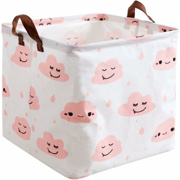 Sammenfoldelig vandtæt opbevaringsboks Vasketøjskurv Børneværelse Opbevaringsspand Tøj Opbevaringslegetøj - Pink Clouds