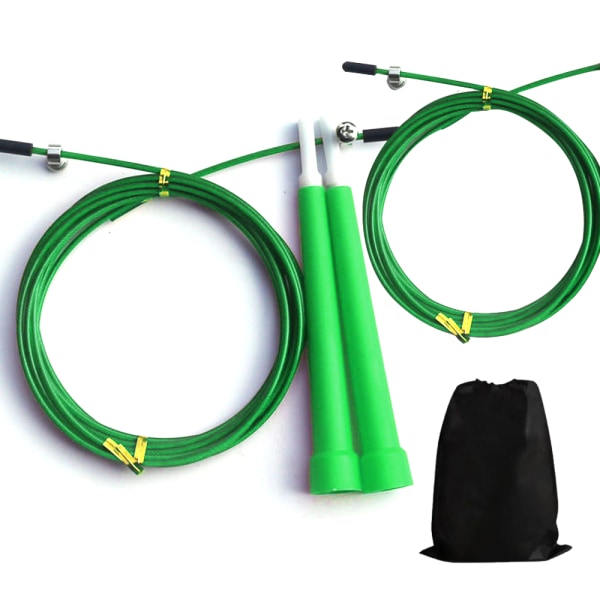 Hopprep - Speed ​​Rope, justerbar för boxning, resor green