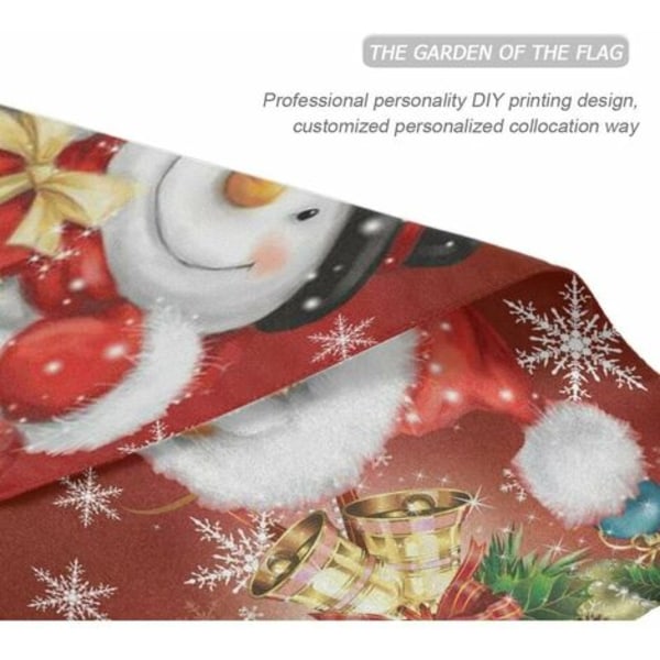 Julenisse snømann hagebanner 12 x 18 tommer Dobbeltsidig Penguin Snowflake Bell Hjemmegårdsbanner Velkommen Wi