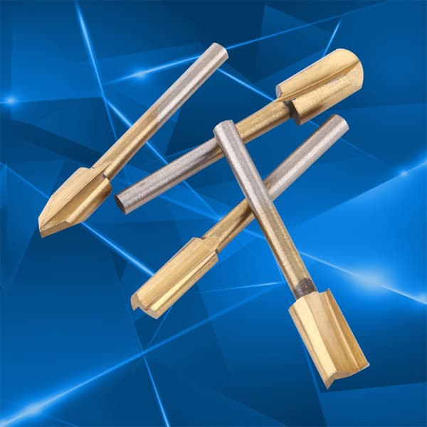 HSS Titanskiktad Trä Kanttrimmer Fräsbits Set 10st 1/8 Tum Skaft
