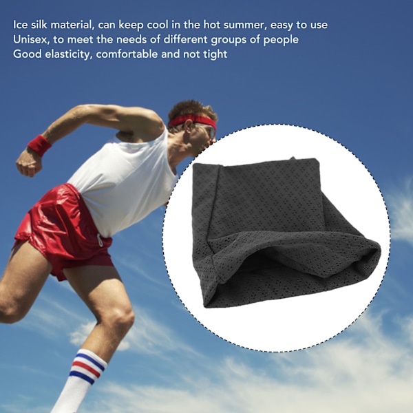 2 stk. Åndbare is silke armbånd - Unisex, svedabsorberende, elastiske til sport, sort