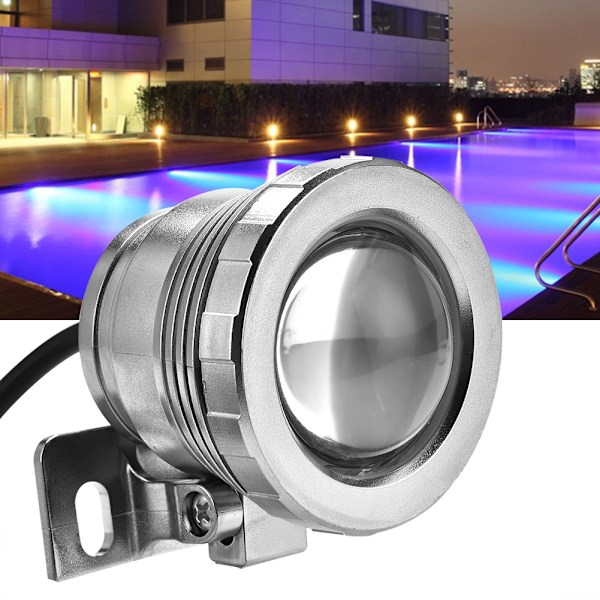 12V 5W RGB Vandtæt LED Spotlight Lampe til Akvarier, Pools og Haver - Sølvfinish Under Vand