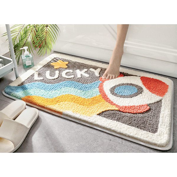 Entrématta för flockande hem, absorberande halkfri matta för badrum, dörrmatta för sovrum, 50 * 80 cm, C,