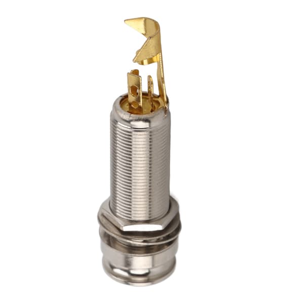 Koppar Stereo End Pin Jack Socket Elektrisk Gitar Ukulele Pickup Sølv Gull