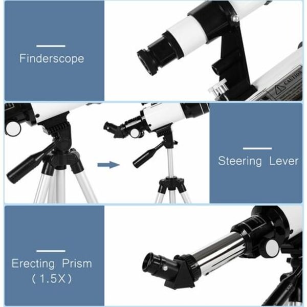 Model 30070 High Power Monocular 150X HD Astronomical Telescope, Hvid - Hvid