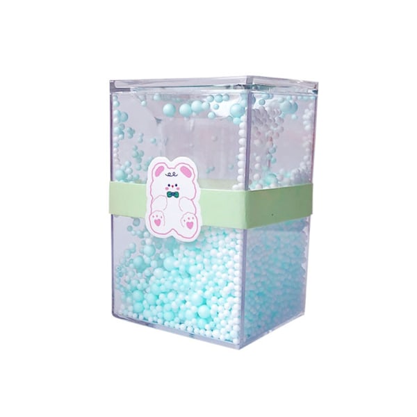 Akryl Bubble Pen Holder Papir-opbevaringsspand Student Pen Spand Desktop Makeup Børste Opbevaringsspand (grøn-firkantet bund bjørn),