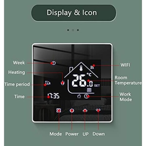Tuya Smart Termostat Varmetermostat Rumtermostat WiFi Termostat Termostat til Gas/Vandkedel Gulvvarme C