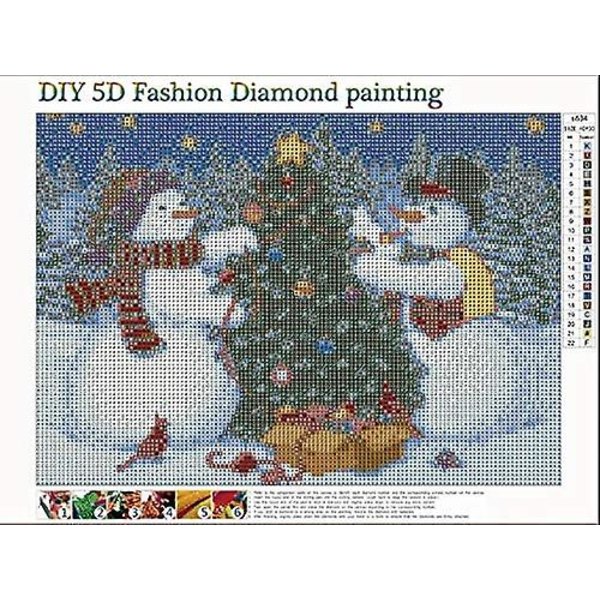Tee itse 5d Diamond Painting Lumiukko Kristalli strassit Kirjonta Jouluinen Ristipistomaalaus timanteilla Seinätarra F