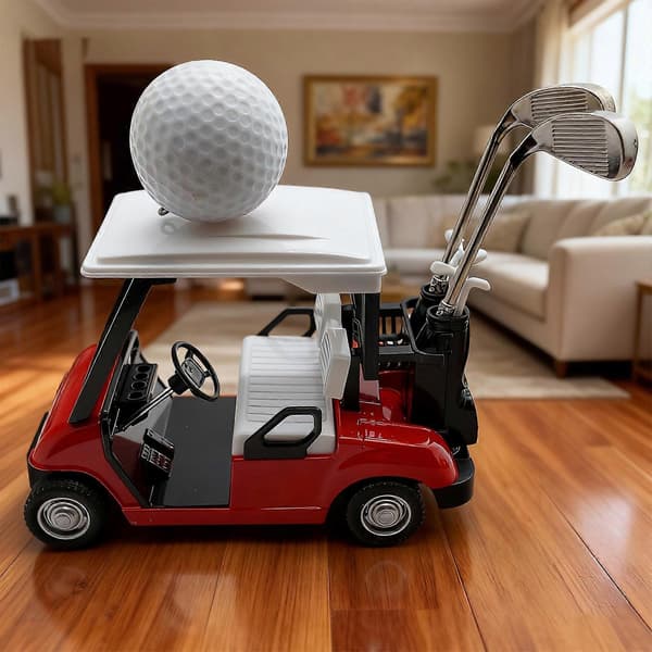 Miniature Pullback Golfvogn Model Figur Sæt Med Golfkølle Og Golftilbehør Til Hjemme- Og Kontorbordudstilling Blå Blue