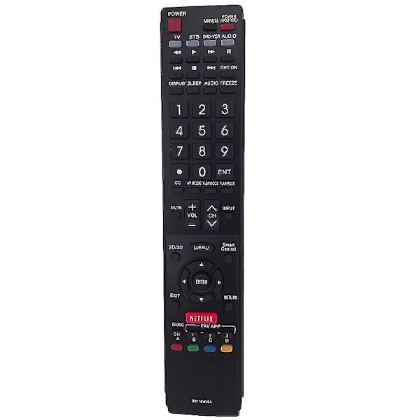 fjernkontroll For Sharp Lcd Tv Gb118wjsa 2d 3d Netflix Gb005wjsa Ga890wjsa Gb004wjsa Lc-60le650u Lc
