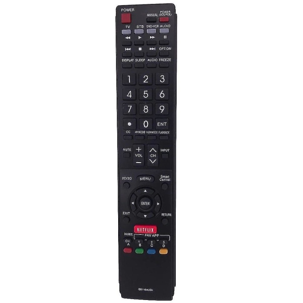kaukosäädin Sharp Lcd Tv Gb118wjsa 2d 3d Netflix Gb005wjsa Ga890wjsa Gb004wjsa Lc-60le650u Lc
