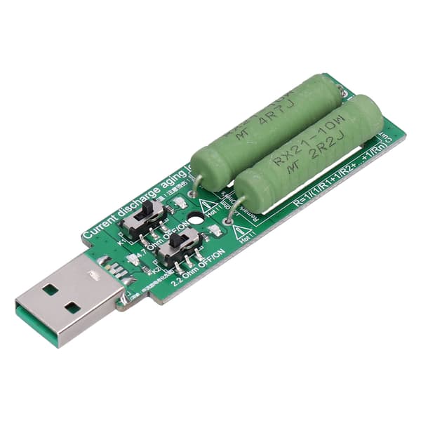 USB Power Bank Lade Motstand 1A 2A Strømbryter 5VDC