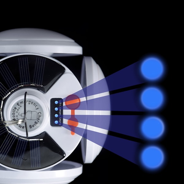Bärbar Hög Ljusstyrka Solcellslampa för Camping - Energieffektiv LED-lampa med Krok för Fiske & Nödsituationer