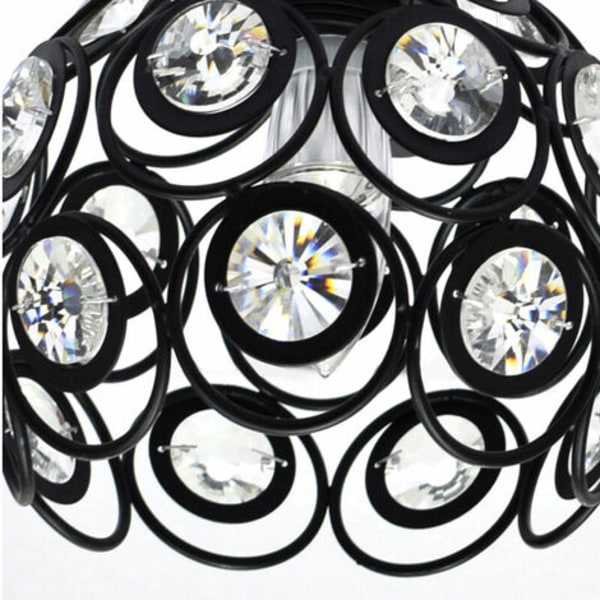 Sæt med 2 Moderne Industriel Krystal Metal Loftslampe Ø 20cm, Lysophæng Lysekroner Lampeskærm Loftslampe