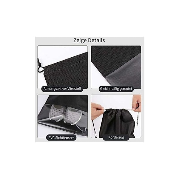 10 st (svart 32*44cm) damm- och fuktsäker genomskinlig non-woven skoväska