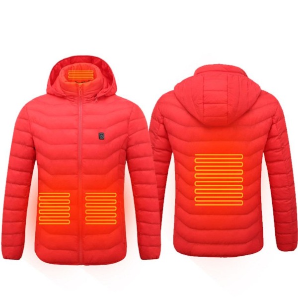 Vinter utomhus varm elvärmerock, 4 värmezoner red 4XL