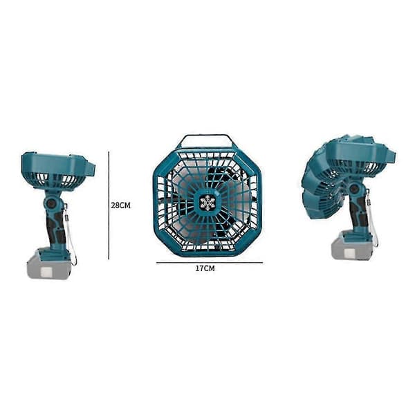 Lodret ventilator USB-ventilator til Bosch 18V lithiumbatteri med lys -JA