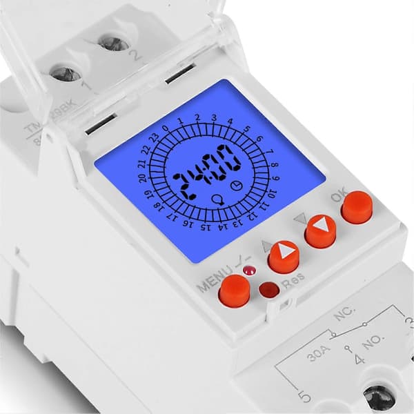 Digital LCD-skærm 24 timers elektronisk ur 85-265V timer programmerbar intelligent analog timer-switch med 15 minutters interval [ht]