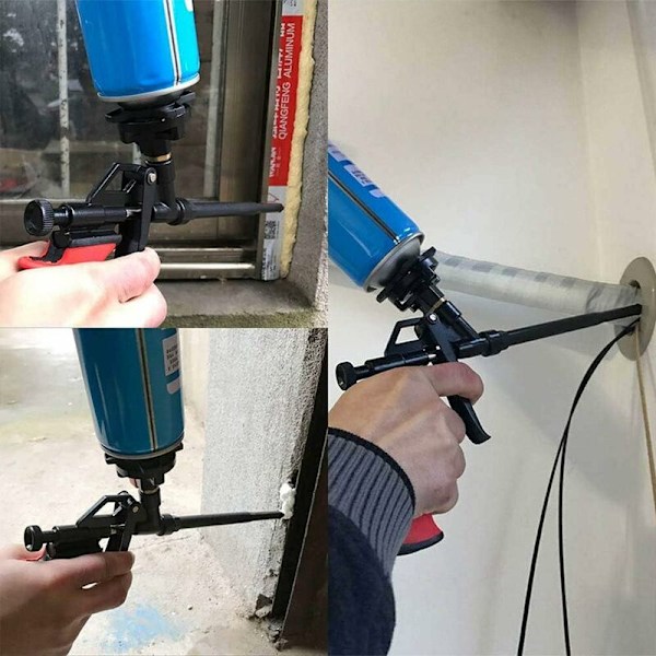Skumpistol, polyuretan-ekspanderende skumpistol Profesjonell PTFE-belagt fugepistol for fuging, tetting av hjem og kontor,