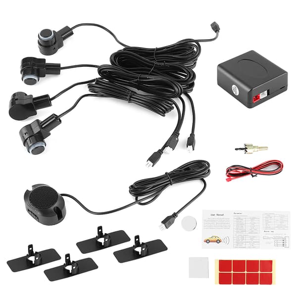 Intelligent Parkeringsassistent System 4 Sensor Bil Auto Revers Radar 65dB Sommer Varslingssett