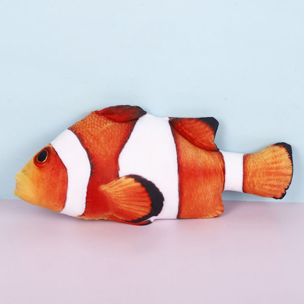 Clownfisk husdjur leksak USB laddning simulering fisk rolig katt leksak elektrisk fisk leksak med kattmynta