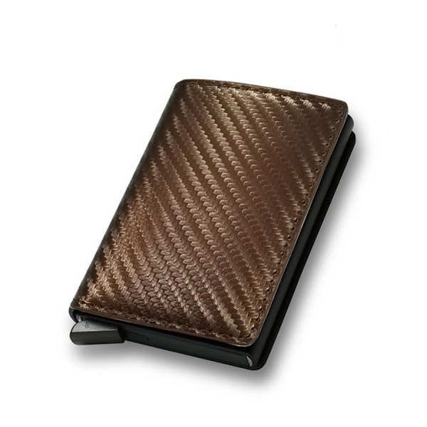 RFID - NFC Protection Nahkainen lompakkokorttipidike 6 korttia Brown