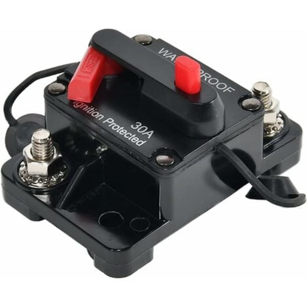 Circuit Breaker Vandtæt Car Audio Inline Circuit Breaker Manuel nulstilling Sikringsholder DC 12V-48V