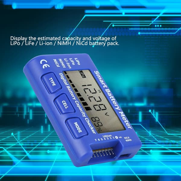Intelligent Digital Batteritester LCD-skjerm 5 i 1 Batterikapasitetsmonitor