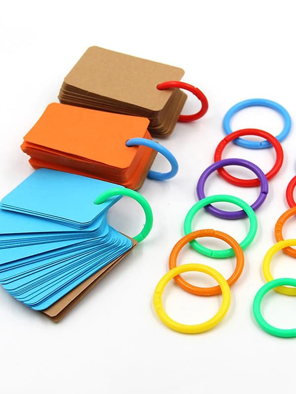 Cirkelring Scrapbog Indbindingsspænde Bøjle Binderringe Farverige 50 stk Løse Blade Multicolor 20mm