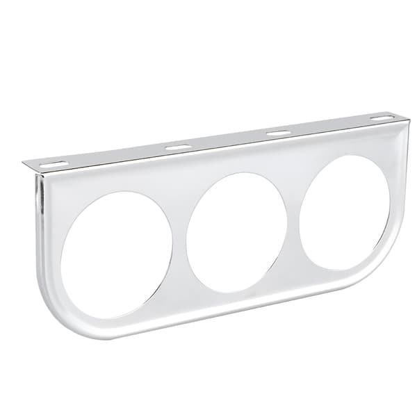 Trippel Mätarhållare Panelmontering 52mm 2 Tum 3 Håls Bilinstrumentbräda Mätarfäste Silver