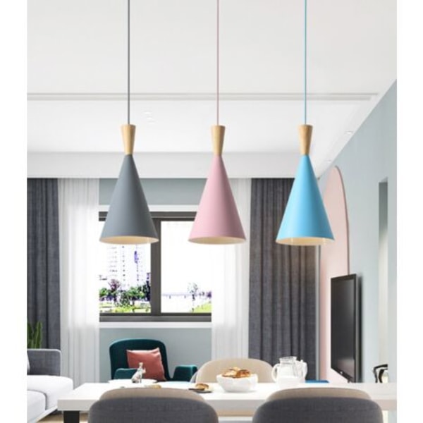 Taklampa med enkel lampa för kök, vardagsrum, sovrum, heminredning (blå)