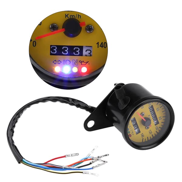 60 mm motorcykel speedometer kilometertæller med indikator sort
