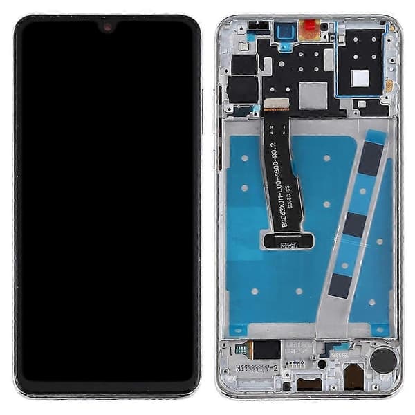 OEM LCD-skærm til Huawei P30 Lite Digitizer Komplet Samling med Ramme White